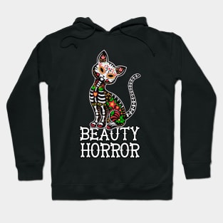 Beauty Horror cute Halloween Skeleton Retro Cat Hoodie